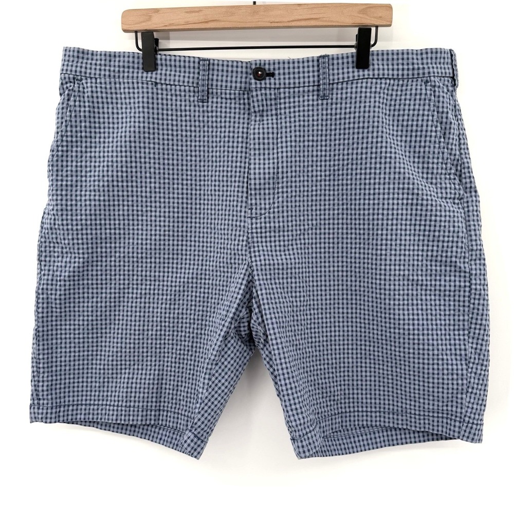 Tommy Hilfiger Shorts Mens 40 8" Inseam Blue Gingham Check Searsucker Preppy